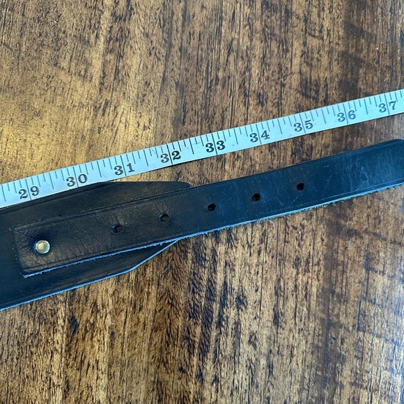 J. Crew | Black Italian Leather Corset-Style Dress Belt, Solid Brass Buckle, M - Picture 9 of 10